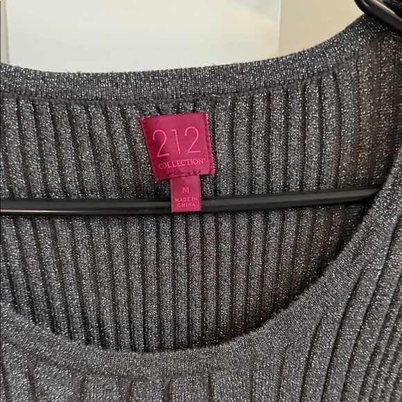 212 Collection Gray Ribbed Knit Top - Picture 2 of 3